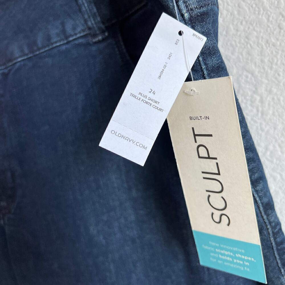 New Old Navy Rockstar Jeans Women's 24 Plus Short Skinny Mid Rise Sculpt Stretch - Picture 4 of 9